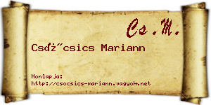 Csócsics Mariann névjegykártya