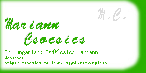 mariann csocsics business card